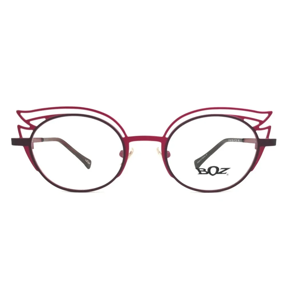 BOZ Eyeglasses Frames DYAM 7582 Plum Fuchsia Pink Purple Cat Eye 47-20-140